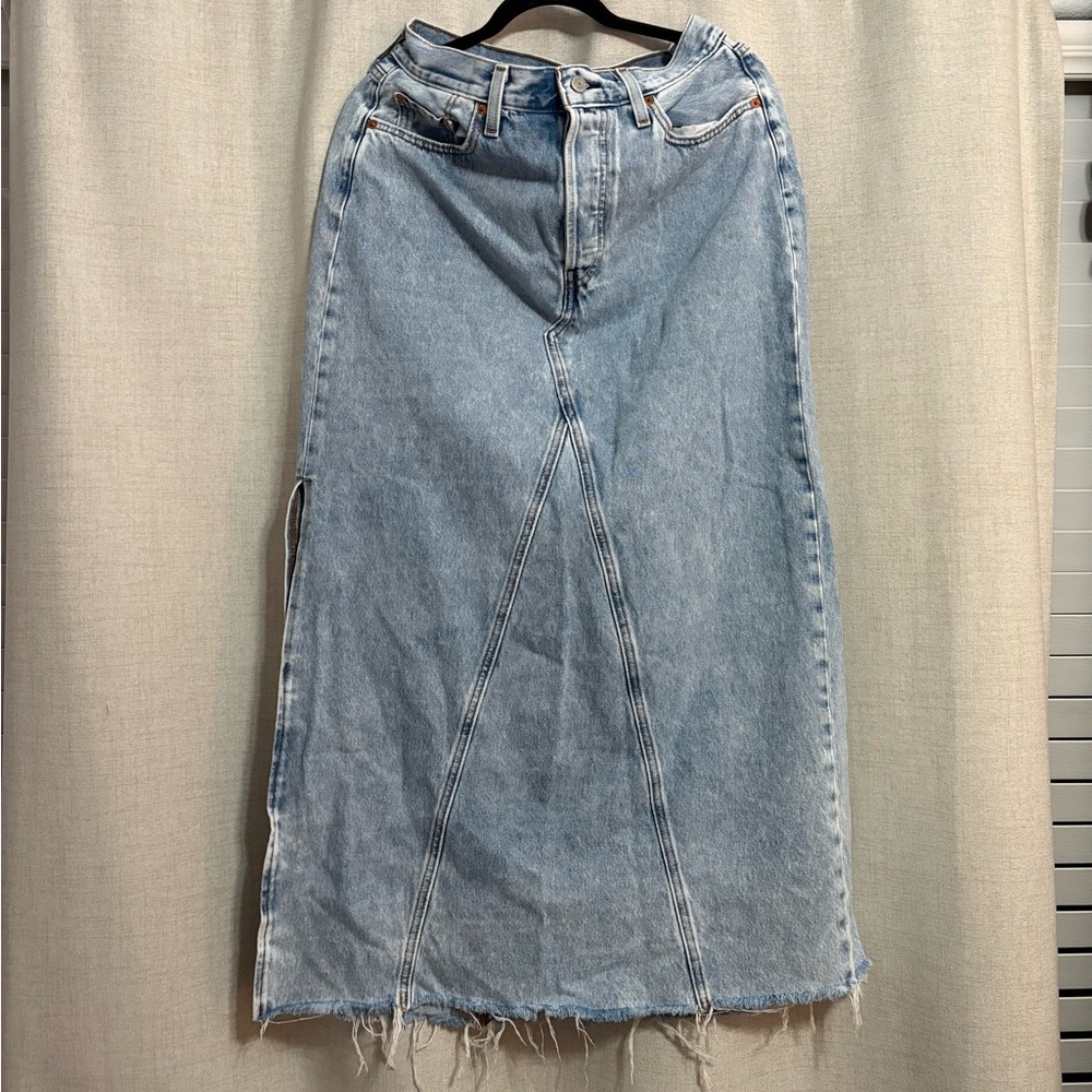 Denim Maxi Skirt - Picture 2 of 7